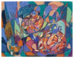 Adolf Hölzel, Komposition, Um 1928, Pastell auf Velourspapier, auf Karton aufgezogen