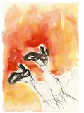 Georg Baselitz, Ohne Titel, 2005, Tuschfeder, Aquarell und Tuschpinsel auf Velin