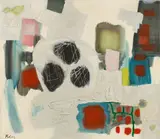 Schwarze Mitte by Fritz Winter, 1956, Öl auf Leinwand. Doubliert, sold Jun 2016