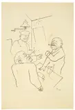 Im Wirtshaus by George Grosz, 1921, Tusch- und Rohrfeder auf Papier, sold Jun 2016