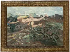 Martin Brandenburg, Die Windsbraut, 1899, Öl auf Leinwand (doubliert). Im Künstlerrahmen