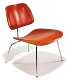 Charles and Ray Eames, Lounge Chair, 1946, Plywood with red aniline dye