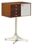 George Nelson, Miniature Chest Cabinet, 1952, Wood with porcelain pulls and rubber feet on steel base