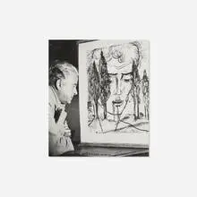 Germaine Krull, Francis Picabia in his studio, Château de Mai, Mougins, c. 1935, gelatin silver print