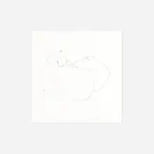 Untitled (Cat Drawing) by Wes Mills, 1992, ink on paper, sold Mar 2021