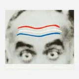 John Baldessari, Raised Eyebrows/Furrowed Foreheads (Red, White, and Blue) from the Artists for Obama portfolio, 2008, screenprint in colors