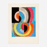 Sonia Delaunay, Composition with Semicircles, 1970, etching and aquatint in colors on Arches