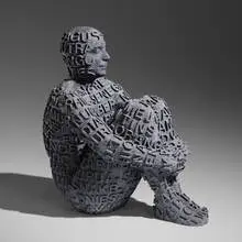 Jaume Plensa, Self Portrait with Rivers IV, 2006, cast black marble