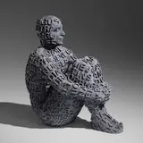 Jaume Plensa, Self Portrait with Rivers IV, 2006, cast black marble