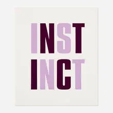 Instinct by Kay Rosen, 2007, enamel sign paint on canvas over panel, sold Mar 2021