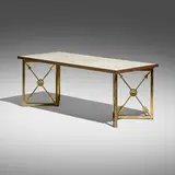 Hollywood Regency, Coffee table, capiz shell, brass