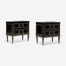 Neoclassical, Commodes, pair, lacquered wood