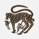 Serge Jolimeau, Untitled (Jaguar with Birds), recycled steel