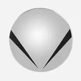 Virginia Mirror Company, Art Deco-style wall mirror, stainless steel, mirrored glass, black glass