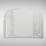 Dennis Abbe, Art Deco Revival wall mirror with draped female nudes