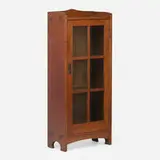 L. & J.G. Stickley, Bookcase, model 652, c. 1910-15, oak, glass, patinated brass, brass-plated steel