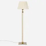 Modern, Floor lamp, c. 1975, brass, acrylic, milk glass