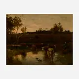 Constant Troyon, Pastoral Scene with Oxen, oil on canvas