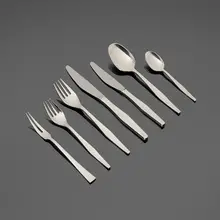 Lino Sabattini, Orly flatware service, silver-plated metal, stainless steel