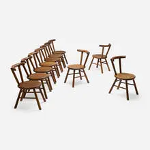 Charlotte Perriand, Dining chairs, set of ten, c. 1950, sapele