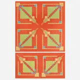 Frank Lloyd Wright, Imperial Arrow medium pile carpet sections from the Arizona Biltmore Hotel, set of two, c. 1973, machine-knotted wool
