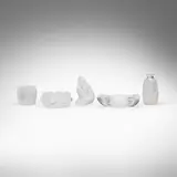 Lalique and Steuben, Collection of five table articles
