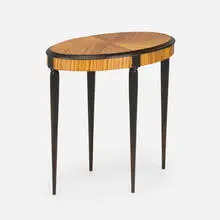 Occasional table by Maurice Dufrène, zebrawood, sold Sep 2026