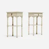 Elsie de Wolfe, Custom nightstands, pair, c. 1911, lacquered wood, brass