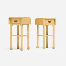 Elsie de Wolfe, Custom nightstands, pair, c. 1911, lacquered wood, brass