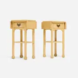 Elsie de Wolfe, Custom nightstands, pair, c. 1911, lacquered wood, brass