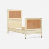 Elsie de Wolfe, Custom bed, c. 1911, painted wood, cane, casters