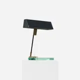 desk lamp by Fontana Arte, c. 1964, enameled steel and aluminum, crystal, brass, plastic, sold Apr 2012