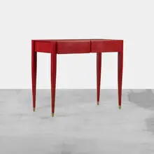 customized console by Gio Ponti and Cristina Longo, 1953 / 2011, lacquered Italian walnut, brass, sold Apr 2012