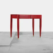 customized console by Gio Ponti and Cristina Longo, 1953 / 2011, lacquered Italian walnut, brass, sold Apr 2012