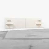 customized headboards, pair by Gio Ponti and Cristina Longo, 1953 / 2005, lacquered Italian walnut, aluminum, plastic, sold Apr 2012