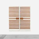 customized doors, pair by Gio Ponti and Cristina Longo, 1953 / 2011, lacquered Italian walnut, ash, mirrored glass, brass, sold Apr 2012