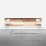 customized headboards, pair by Gio Ponti and Cristina Longo, 1953 / 2011, lacquered Italian walnut, sold Apr 2012