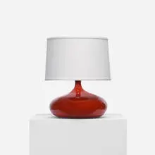 table lamp by Jacques & Dani Ruelland, c. 1960, glazed earthenware, paper, sold Apr 2012