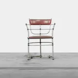 Warren McArthur, armchair, model 1044-A, c. 1935, spun aluminum, anodized aluminum, vinyl