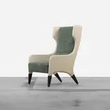 Gio Ponti, armchair from the Hotel Parco dei Principi, Rome, 1964, skai, upholstery, lacquered wood, brass