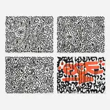 La II, untitled (set of four works), c. 1985, ink and acrylic on artist's board