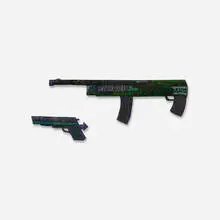 Delta2, untitled (painted guns), c. 1985, marker, spraypaint and acrylic on plywood