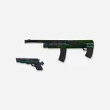 Delta2, untitled (painted guns), c. 1985, marker, spraypaint and acrylic on plywood