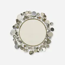 C. Jeré, mirror, c. 1970, chrome-plated steel, glass, steel