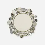 C. Jeré, mirror, c. 1970, chrome-plated steel, glass, steel