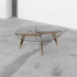 Gio Ponti, coffee table, model 1101, c. 1953, Italian walnut, glass, brass