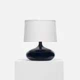 Jacques & Dani Ruelland, table lamp, c. 1960, glazed earthenware, paper