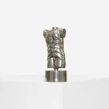 Mini David by Miguel Ortiz Berrocal, 1969, nickel-plated steel, sold Apr 2012