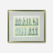Henry Moore, untitled (Standing Figures), 1949, lithograph on paper