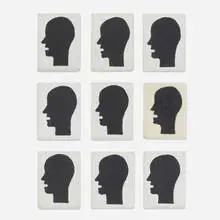 suite of nine micro-paintings by Gene Davis, 1982, acrylic on canvas, sold Apr 2012